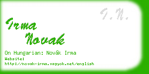 irma novak business card