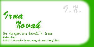 irma novak business card